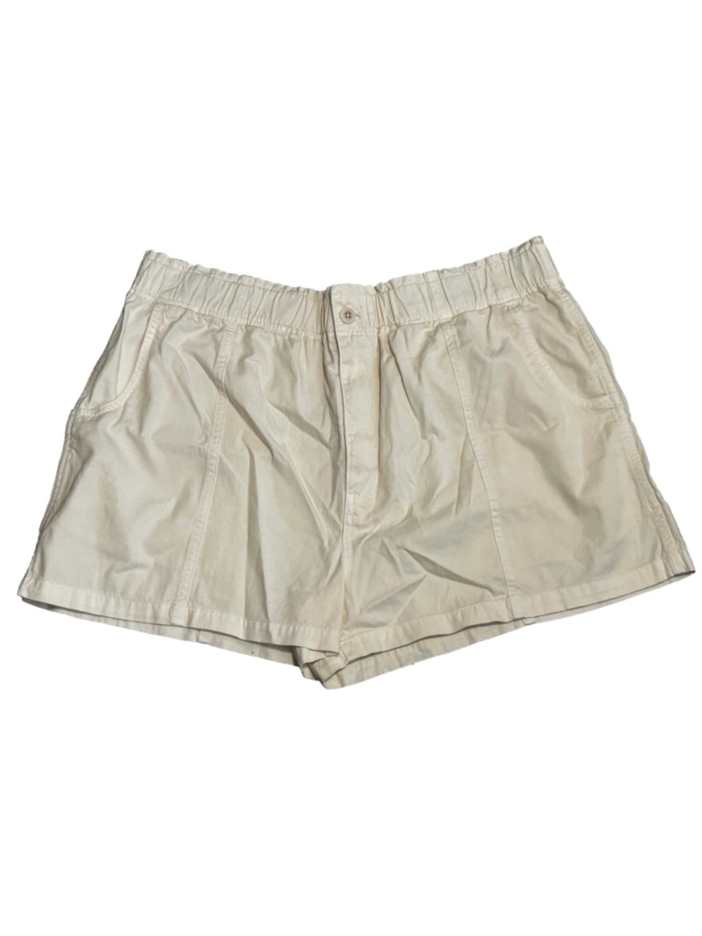 NWT Madewell Pull-On Paperbag Shorts Garment-Dyed Edition Antique Cream Waist 33